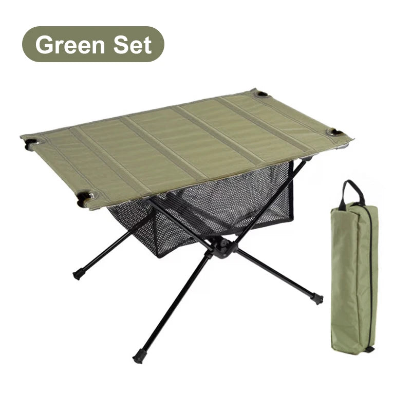 WESTTUNE-mesa plegable para acampar, mesa enrollable portátil de aleación de aluminio, ligera, 1680D, Oxford, para Picnic al aire libre