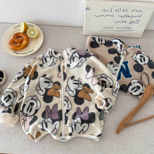 Ropa de abrigo con estampado de dibujos animados para niños, chaquetas informales holgadas para niños y niñas, ropa de manga larga para niños, Tops, abrigos, primavera y otoño