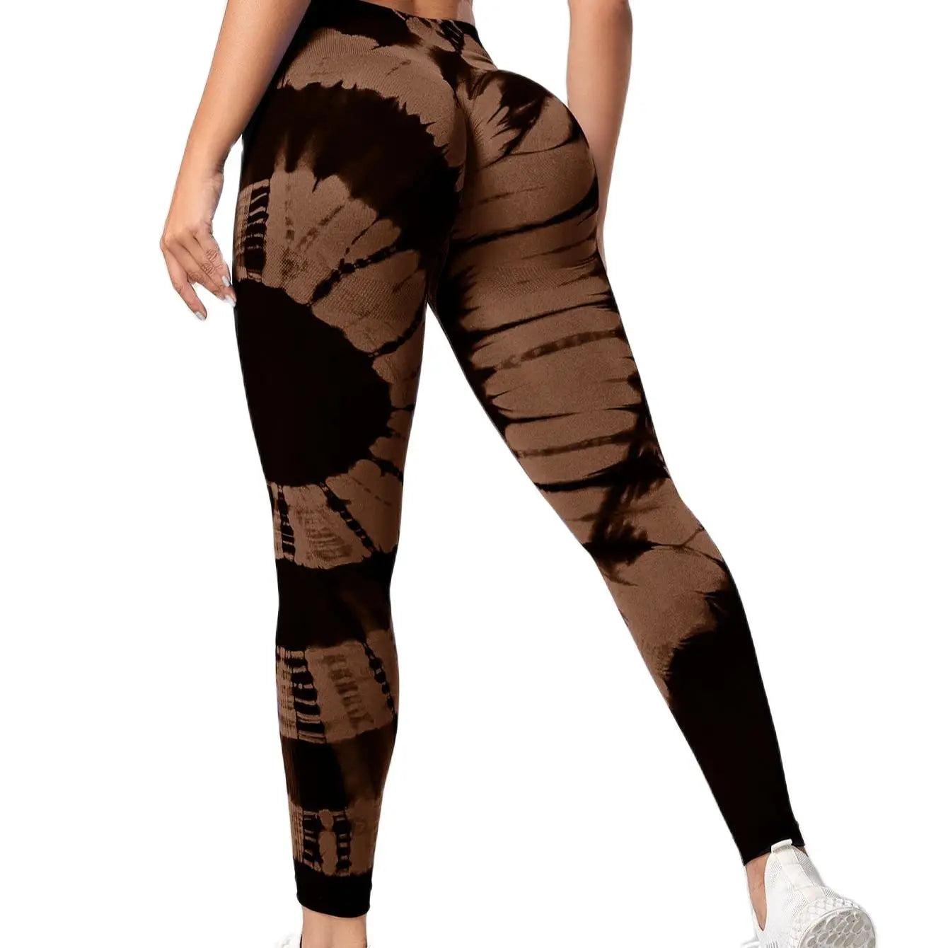 Mallas deportivas sin costuras para mujer, pantalones de Yoga de cintura alta, efecto Tie Dye, para entrenamiento, realce de glúteos, para gimnasio