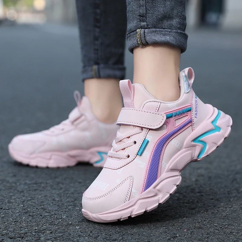 Zapatos informales para niños, zapatos de suela blanda para niños, zapatillas antideslizantes, zapatos para estudiantes al aire libre, calzado deportivo rosa para caminar para niñas
