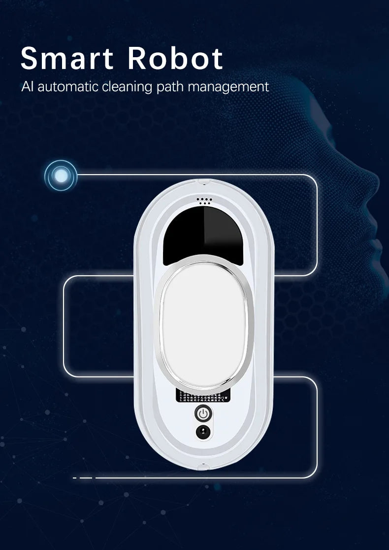 Robot aspirador inteligente para limpieza de ventanas, limpiador de ventanas eléctrico, Limpiacristales, Control remoto para el hogar