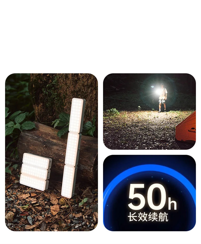 Naturehike-luz LED para tienda de campaña, linterna portátil recargable, lámpara de trabajo, iluminación de mantenimiento al aire libre, luz plegable tipo C