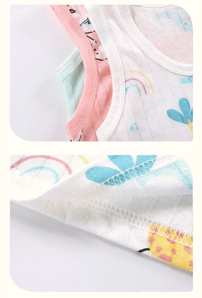 Ropa para niños, Tops sin mangas estampados, pantalones cortos, lindo, transpirable, chaleco de verano para niños, conjunto de pantalones cortos, camiseta sin mangas para ropa de bebé para niños