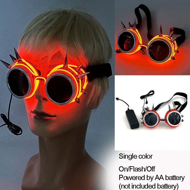 Gafas luminosas coloridas con luz LED, lentes de neón brillantes, parpadeantes para fiesta, club nocturno, DJ, decoración de fiesta de baile