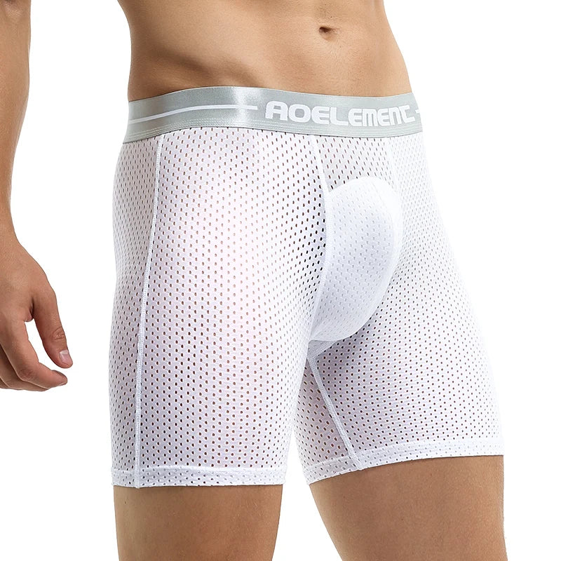 Ropa interior deportiva Extra larga para hombre, bóxer para correr, antidesgaste, piernas de gran tamaño, seda de hielo, suelto, 100kg, Fat Guy, cuatro esquinas