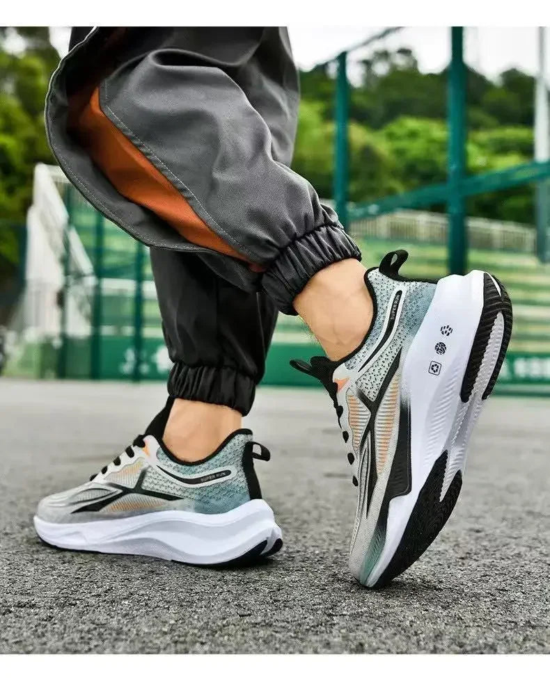 Zapatos para correr y caminar para hombre: zapatillas de tenis con cordones, ligeras, cómodas y transpirables