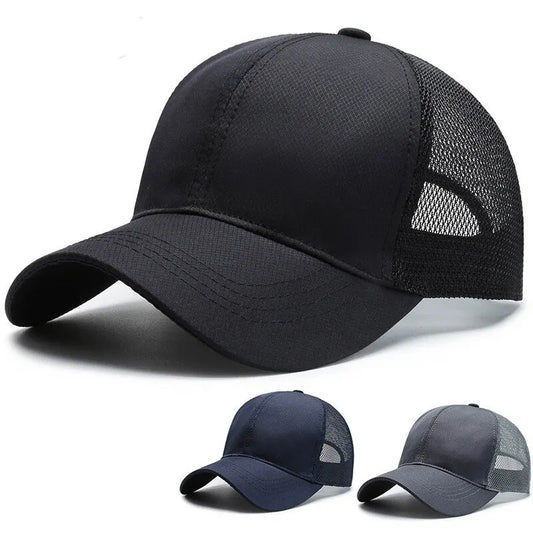 Gorra de bÃ©isbol para deportes al aire libre para hombre, visera de malla transpirable de verano, versiÃ³n coreana, placa ligera, sombrero de Color sÃ³lido, ocio al aire libre