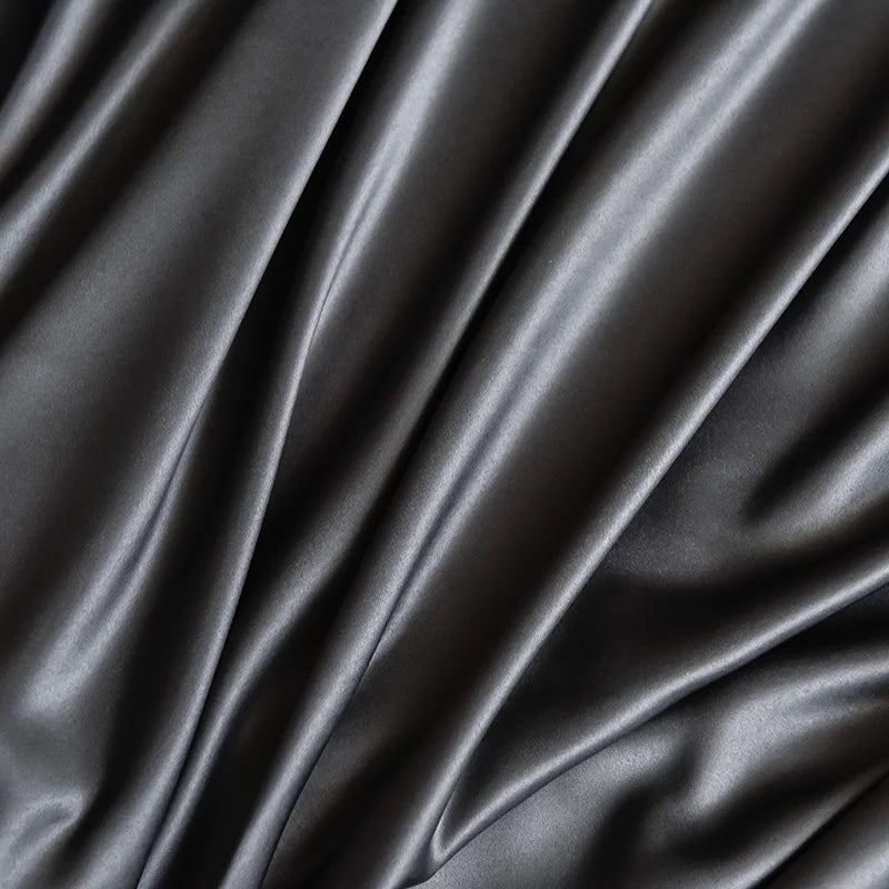 Sábana bajera de satén de alta gama con banda elástica, Sábana sedosa de Color sólido, funda de colchón antideslizante suave, colchas, ropa de cama