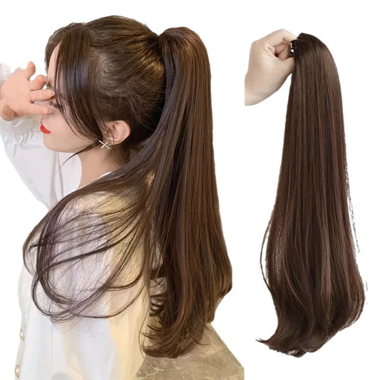 Extensiones de cabello de cola de caballo para mujer, accesorios para el cabello, largo sintÃƒÂ©tico, recto, 20 pulgadas/50cm