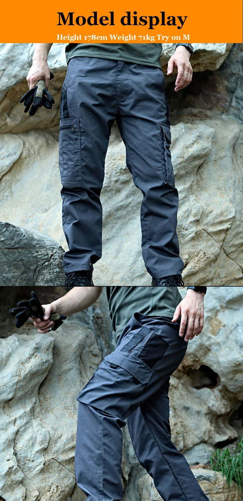 Nuevos pantalones de trabajo tácticos para hombre, pantalones Cargo para exteriores, pantalones impermeables con múltiples bolsillos, ropa de trabajo para exteriores para otoño y primavera, pantalones de senderismo