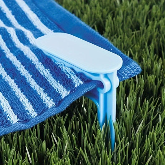 4 clips para toallas de playa al aire libre: sujetar de forma segura toallas y sábanas para acampar y viajar a la playa