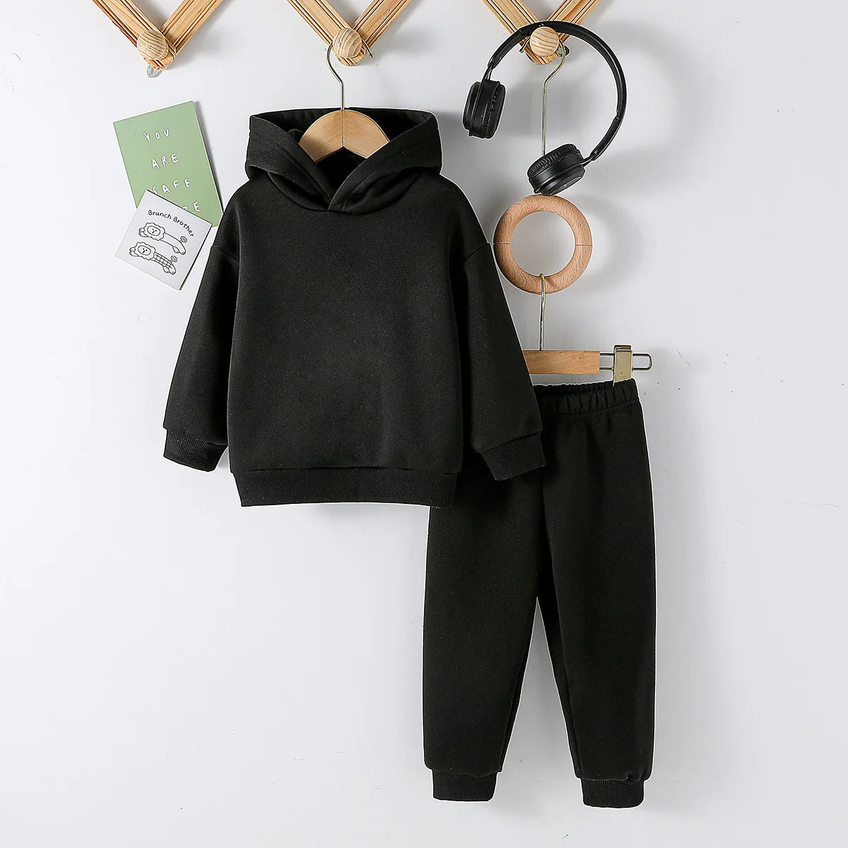 Moda para niÃƒÂ±os, 2 uds., Jersey con capucha y pantalones, trajes de 1 a 8 aÃƒÂ±os, ropa deportiva informal de manga larga para niÃƒÂ±os y niÃƒÂ±as, chÃƒÂ¡ndales, ropa para niÃƒÂ±os