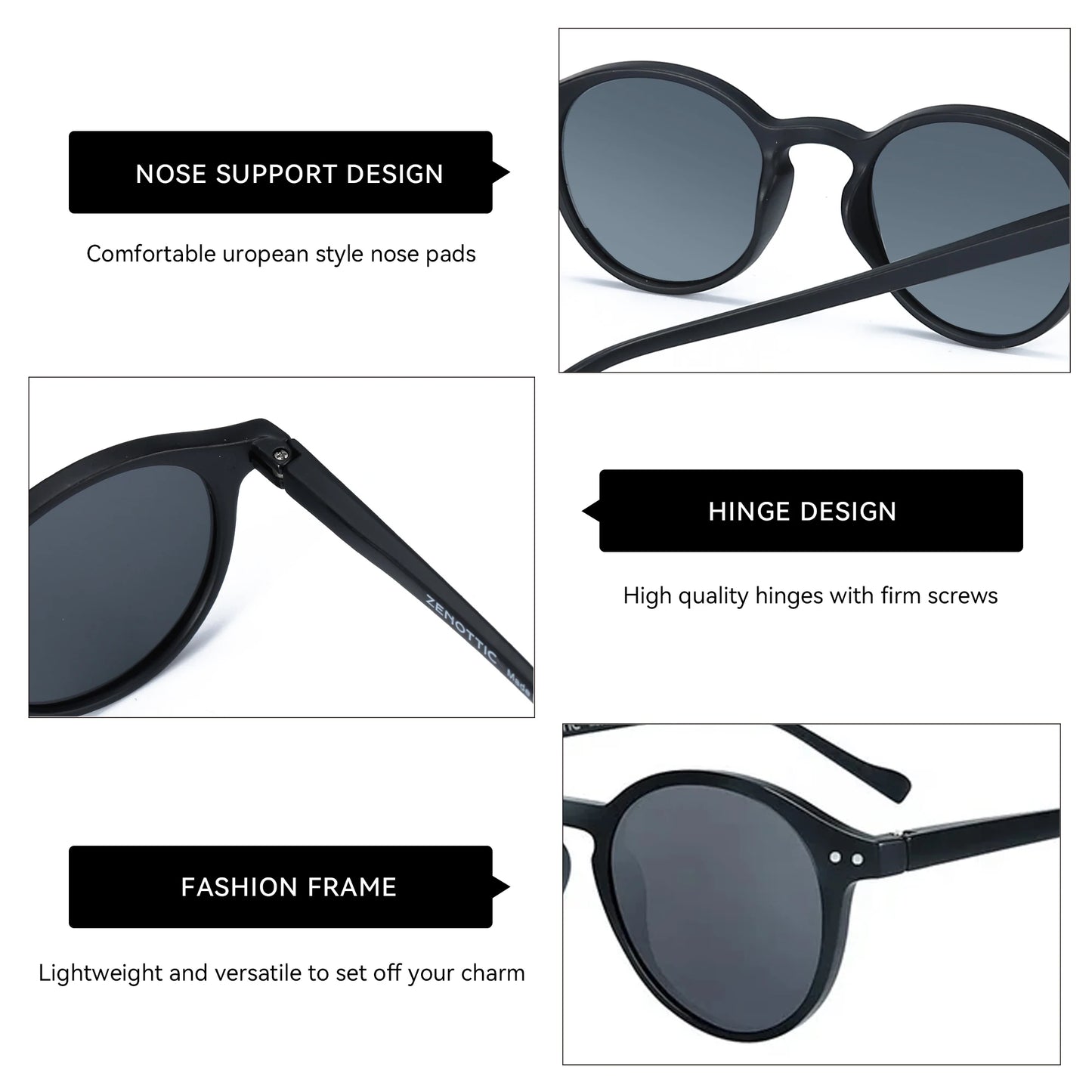 ZENOTTIC (tamaÃƒÂ±o S) gafas de sol polarizadas circulares Retro 2024 2025 hombres mujeres Vintage pequeÃƒÂ±as gafas de sol redondas UV400 gafas de sol
