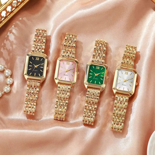 Reloj de cuarzo rectangular a la moda para Mujer, relojes de pulsera analógicos de lujo, Reloj de Mujer para niñas, Reloj de regalo (sin caja)