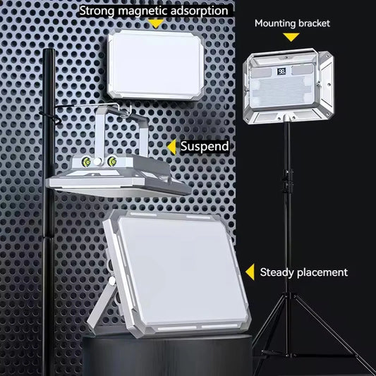 Luz LED portátil para tienda de campaña, reflector recargable tipo c, iluminación de emergencia para exteriores de alta potencia, lámpara colgante impermeable