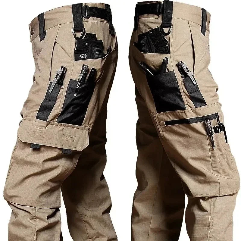 Nuevos pantalones de trabajo tácticos para hombre, pantalones Cargo para exteriores, pantalones impermeables con múltiples bolsillos, ropa de trabajo para exteriores para otoño y primavera, pantalones de senderismo