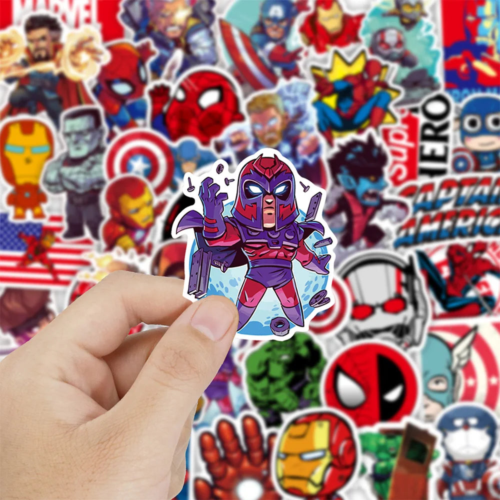 10/30/50/100 Uds Disney Marvel Vintage Los Vengadores superhéroes pegatinas de Anime calcomanía de dibujos animados portátil coche motocicleta pegatina divertida