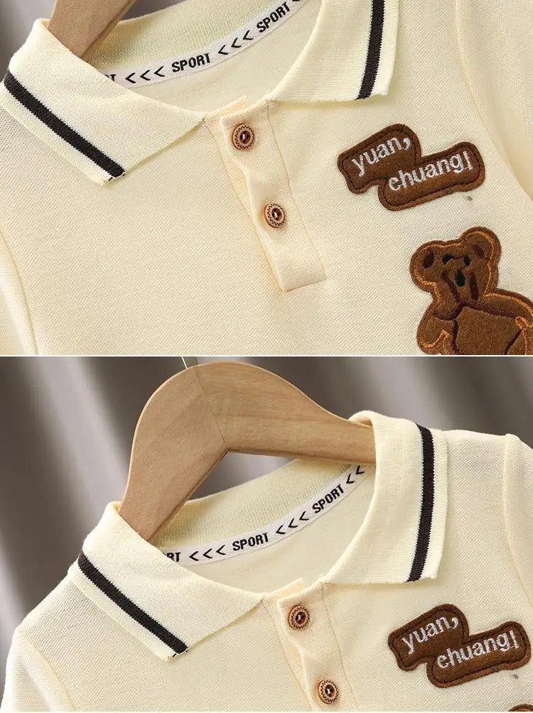 1Set Boys Girls Leisure Set Fashion Children Short Sleeve Shorts Sets Summer Kids Clothes Baby Tee Pants Solid Color Tracksuits