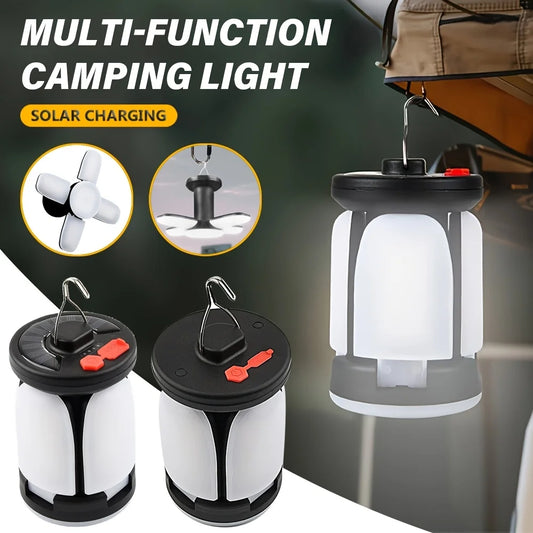 Linterna LED recargable ultrabrillante para acampar, reflector plegable, 3 modos de luz y linterna manos libres para acampar/senderismo/pesca