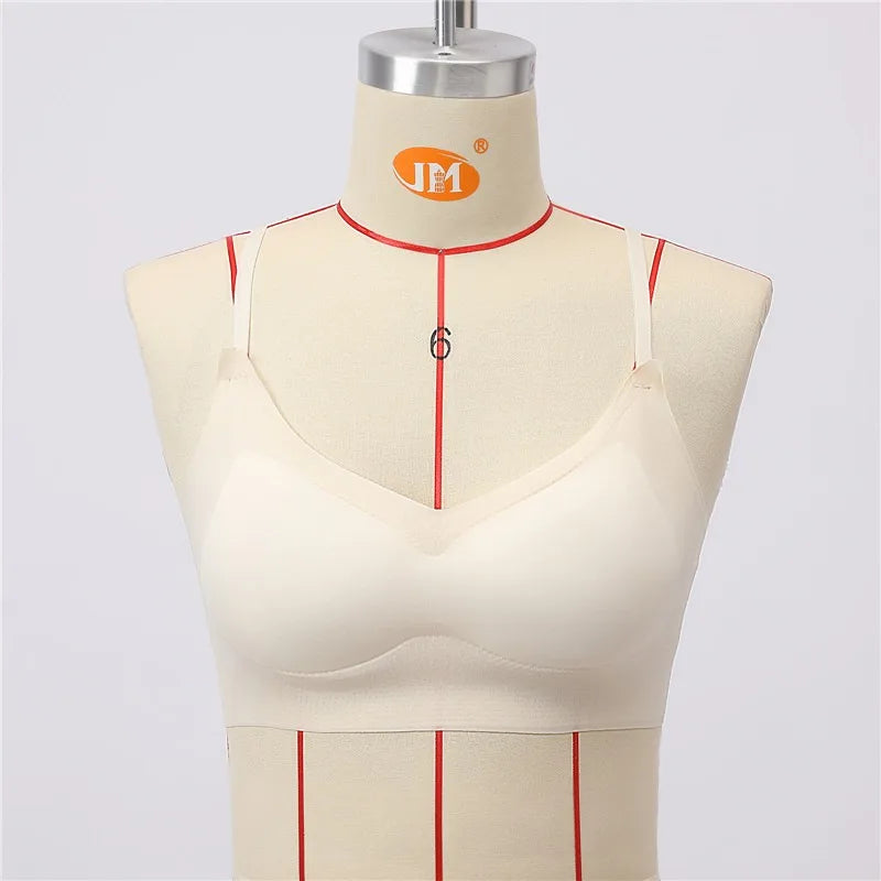 Sujetadores acolchados sin costuras ultrafinos para mujer, ropa interior de seda de hielo, lencería Sexy de pecho pequeño, Push Up, Tops de tubo Sexy, sujetador íntimo