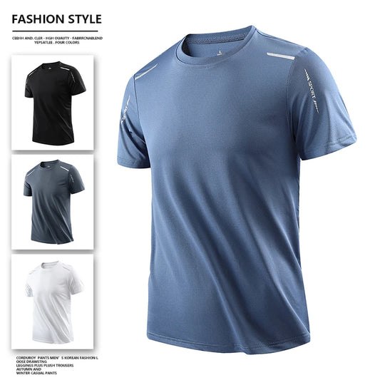 CHRLCK-camisetas de secado rÃ¡pido para correr para hombre, camisetas transpirables para senderismo y pesca, Camisa corta para deportes al aire libre de elasticidad suave, verano