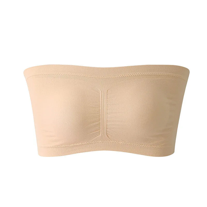 1 Uds. Sujetador de talla grande para mujer, sujetador sin tirantes, cojín fino extraíble para el pecho, sujetador Invisible elástico sin costuras, S-6XL