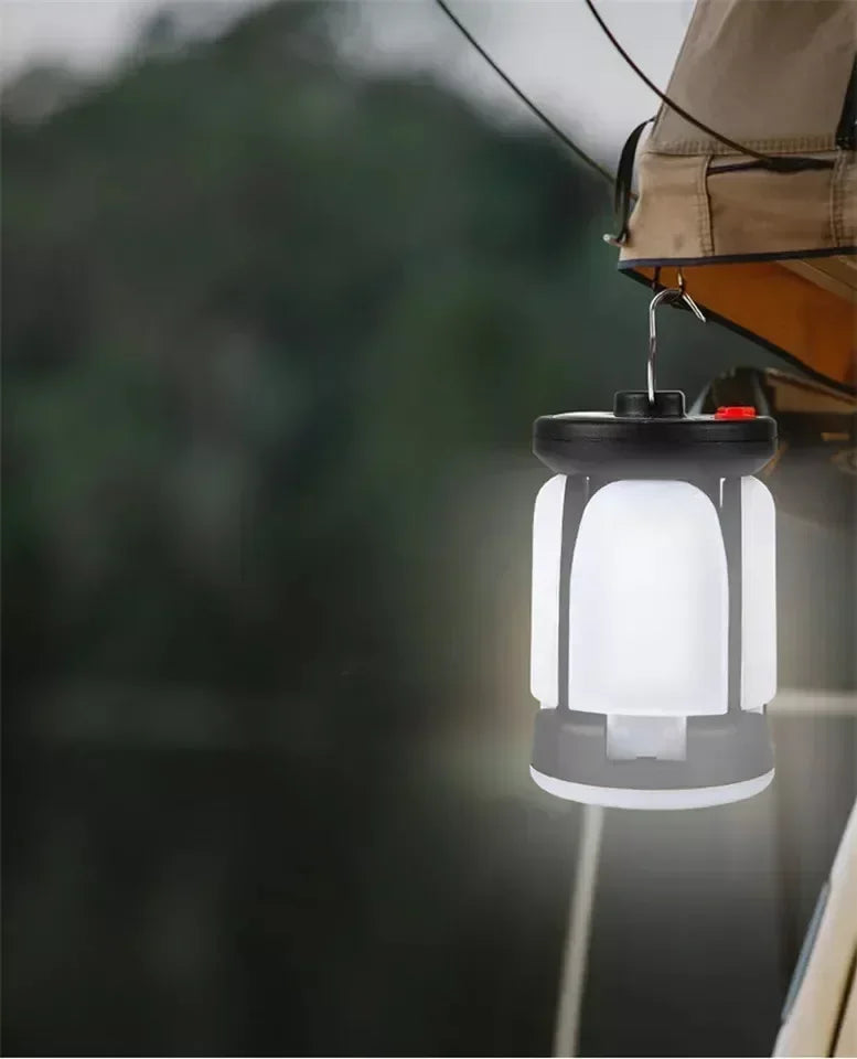 Linterna Solar LED de alta potencia para acampar, Banco de energía de emergencia plegable, recargable, 4500mAh, 1000LM, 6 modos de luz para acampar y pescar