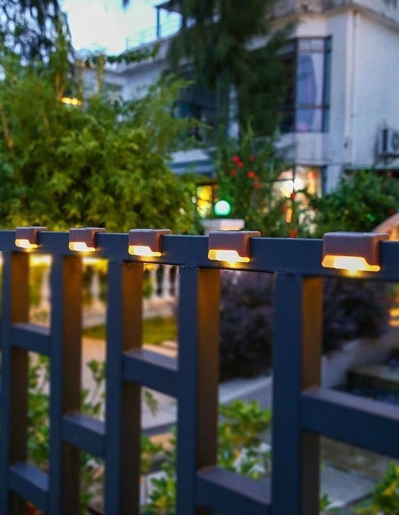 1/4/8/12/Uds luces LED solares luz de jardÃƒÂ­n al aire libre lÃƒÂ¡mpara de cubierta luz Solar de escaleras lÃƒÂ¡mpara de paso Solar impermeable decoraciÃƒÂ³n de jardÃƒÂ­n y Patio
