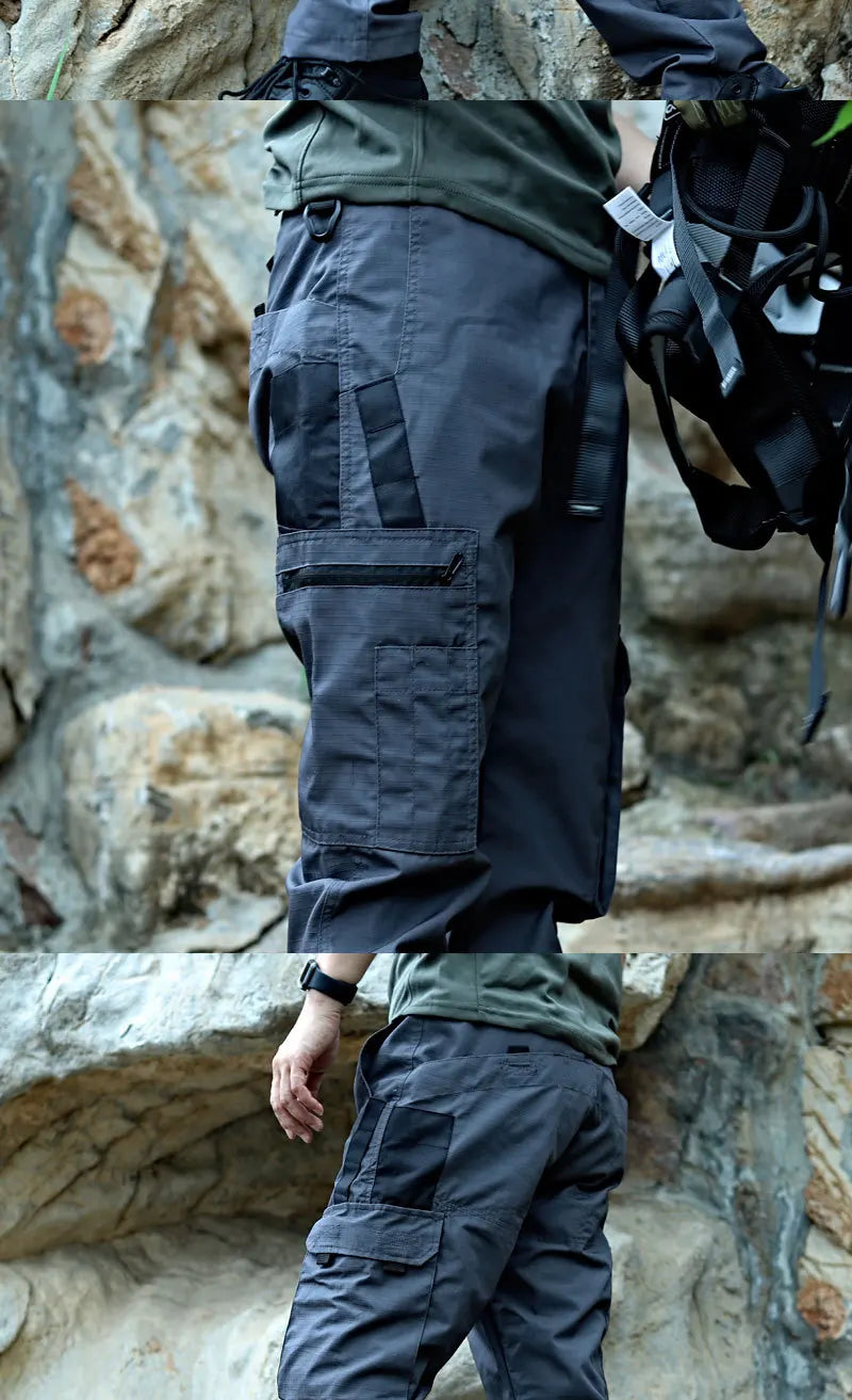 Nuevos pantalones de trabajo tácticos para hombre, pantalones Cargo para exteriores, pantalones impermeables con múltiples bolsillos, ropa de trabajo para exteriores para otoño y primavera, pantalones de senderismo
