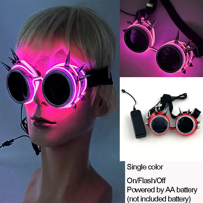 Gafas luminosas coloridas con luz LED, lentes de neón brillantes, parpadeantes para fiesta, club nocturno, DJ, decoración de fiesta de baile