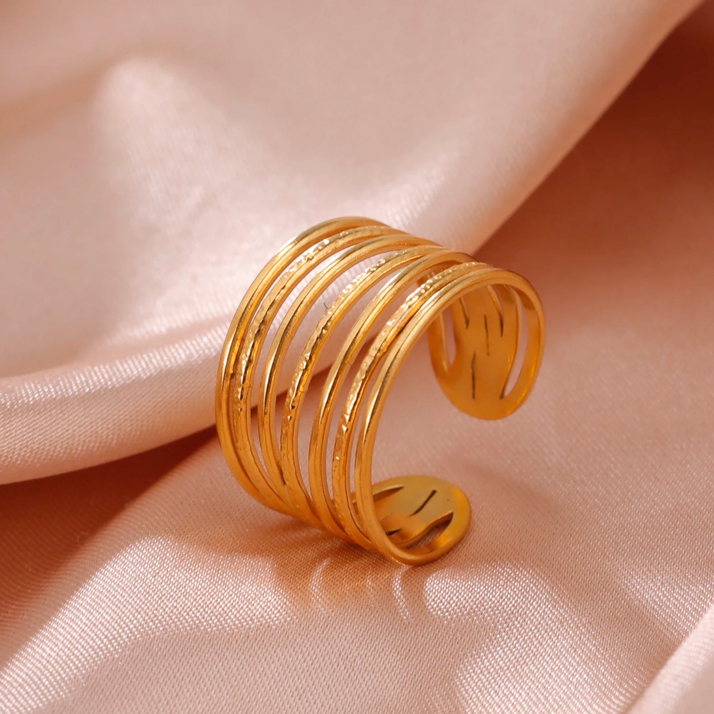 Skyrim-anillos de acero inoxidable para mujer, corazÃ³n geomÃ©trico, estÃ©tico, ajustable, abierto, joyerÃ­a de fiesta, regalos al por mayor