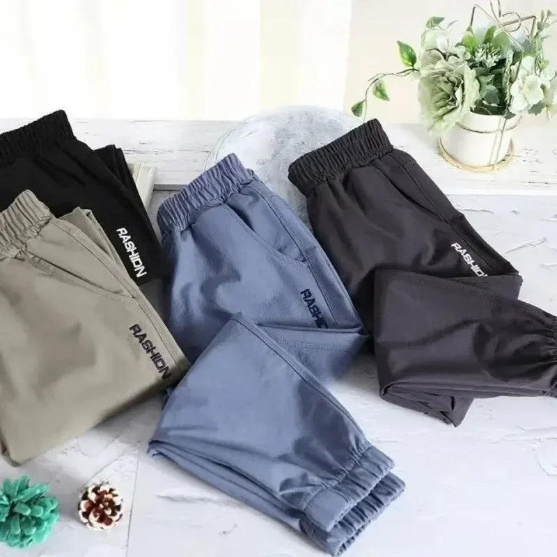 Primavera otoño estilo secado rápido deportes verano niños ropa niños pantalones casuales finos transpirables mediados grandes niños