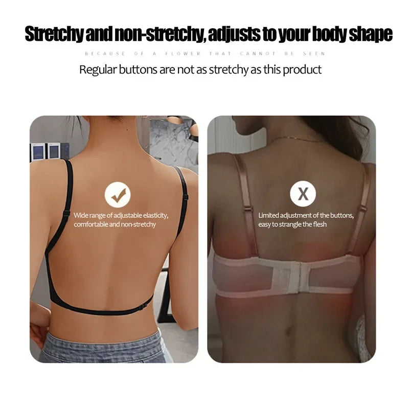 Sujetador Invisible de realce con espalda descubierta para mujer, sujetadores sexys de corte bajo, ropa interior de boda con espalda abierta, lencería sin costuras 2024