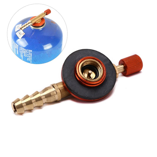 Válvula reguladora de estufa de Gas para acampar al aire libre, interruptor seguro, carga, adaptador de válvula inflable para tanque plano, cilindro licuado