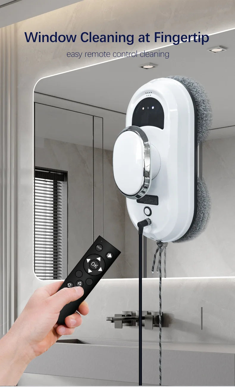 Robot aspirador inteligente para limpieza de ventanas, limpiador de ventanas eléctrico, Limpiacristales, Control remoto para el hogar
