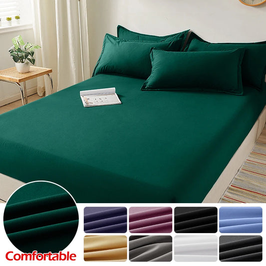 Sábana bajera 100% de algodón con bandas elásticas, fundas de colchón ajustables antideslizantes para cama individual, doble, King y Queen, 140/160/200CM