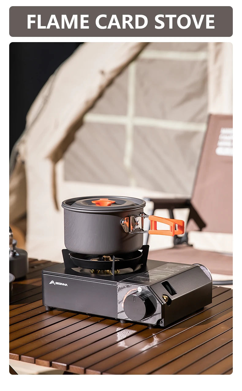 BSWOLF Estufa de gas para acampar, horno de casete portátil de alta potencia de fuego de 5000W, quemador de gas para exteriores para viajes, barbacoa, Picnic