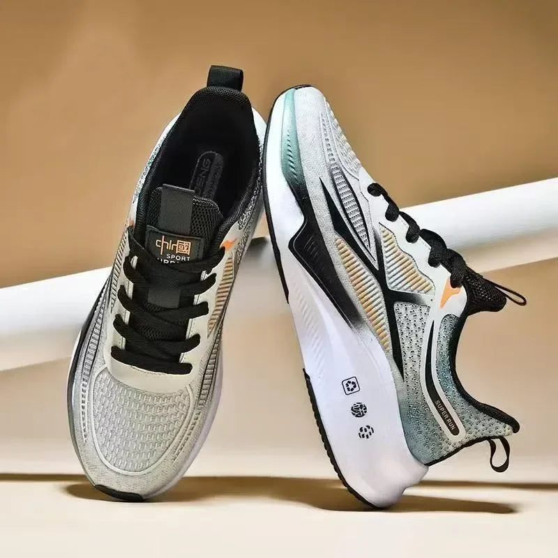 Zapatos para correr y caminar para hombre: zapatillas de tenis con cordones, ligeras, cómodas y transpirables