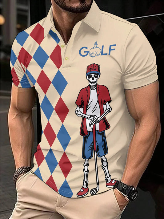 Camiseta Polo de verano para hombre con estampado de calavera, divertida camiseta de Golf a la moda, camiseta informal de manga corta con solapa, camiseta clásica cómoda para mujer