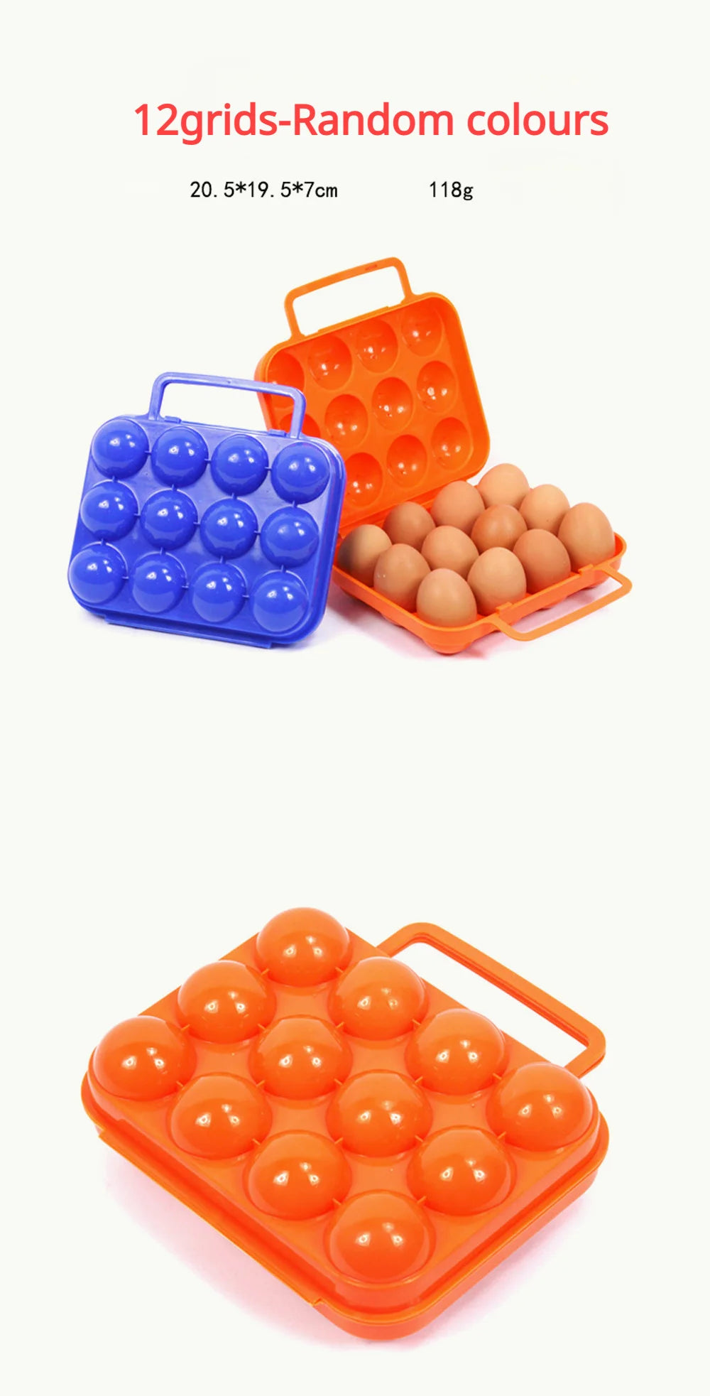Caja de almacenamiento de huevos con rejilla 2/4/6/12, contenedor portÃ¡til para huevos para acampar al aire libre, caja para huevos de Picnic, estuche organizador de cocina