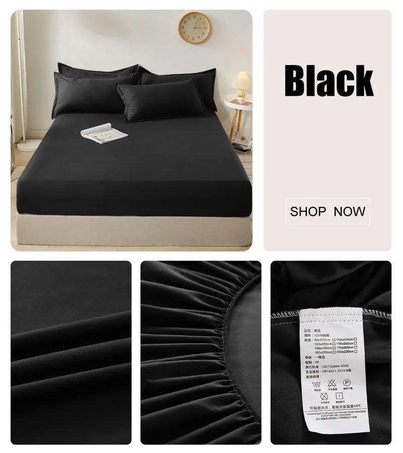 Sábana bajera 100% de algodón con bandas elásticas, fundas de colchón ajustables antideslizantes para cama individual, doble, King y Queen, 140/160/200CM