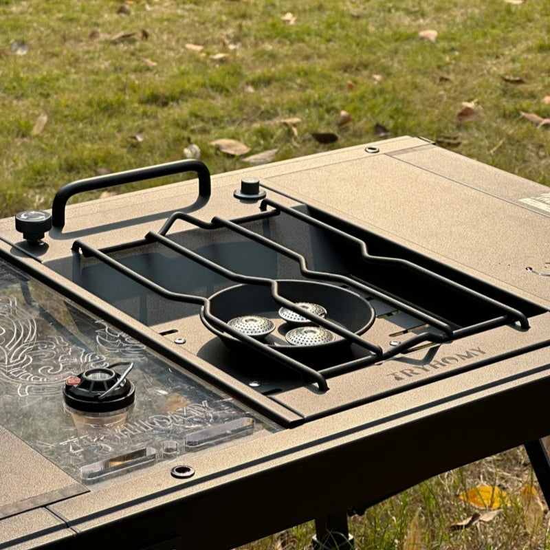 Estufa de Gas para acampar Igt, 1 unidad, quemador de Gas IGT de alta potencia de 8000W, parrilla de brasero plegable, quemador de acero inoxidable, cocina