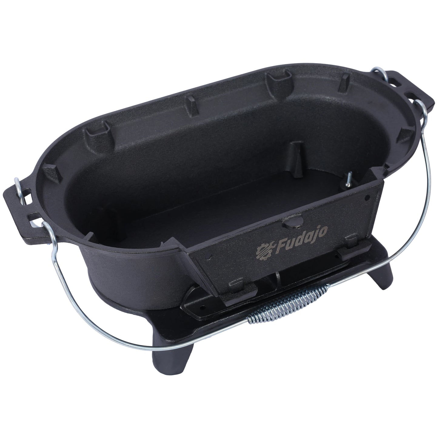 Parrilla Hibachi de hierro fundido ovalada de 20", parrilla de carbÃ³n portÃ¡til con rejilla extraÃ­ble de ventilaciÃ³n con mango, parrilla Yakitori para campamento al aire libre