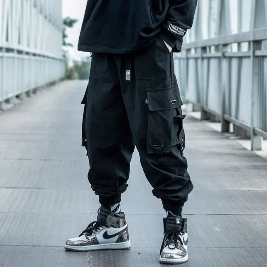 Pantalones Cargo a la moda para hombre, pantalones holgados informales de Hip Hop, temporada primavera y otoÃƒÂ±o, pantalones hasta el tobillo de moda de marca Ins