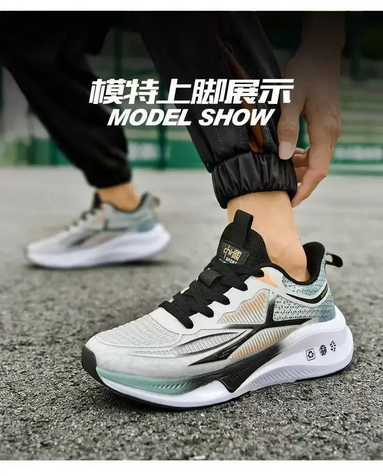 Zapatos para correr y caminar para hombre: zapatillas de tenis con cordones, ligeras, cómodas y transpirables