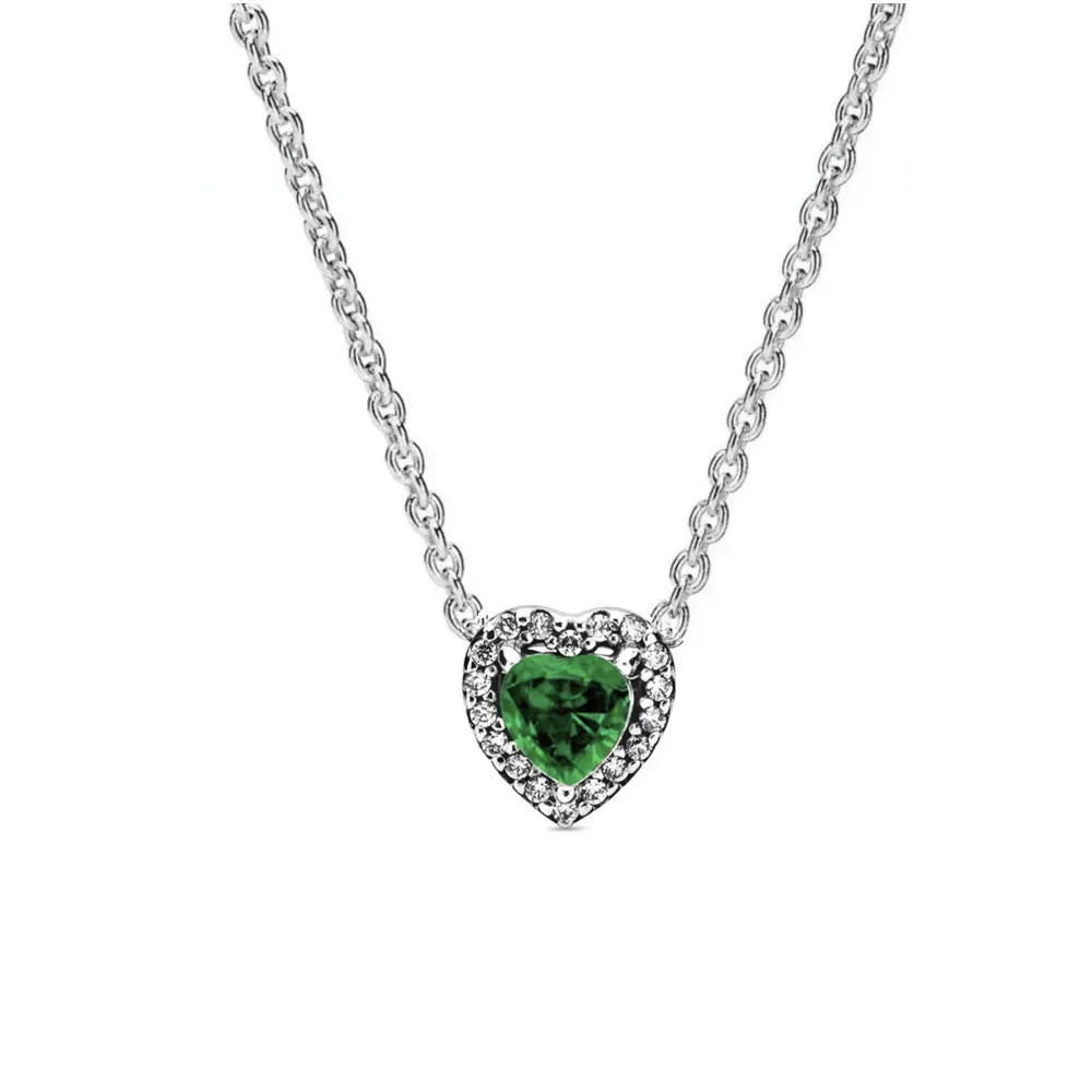 Nuevo original Plata de Ley 925 chapada brillante en forma de corazón collar pulsera mujer regalo de cumpleaños del Día de San Valentín joyería DIY