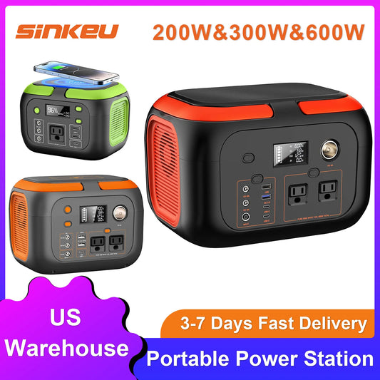 EstaciÃ³n de energÃ­a portÃ¡til de 600W/300W/200W, enchufes de CA de 110V, generador Solar, Banco de energÃ­a de almacenamiento para Camping, viajes, RV, viaje a casa