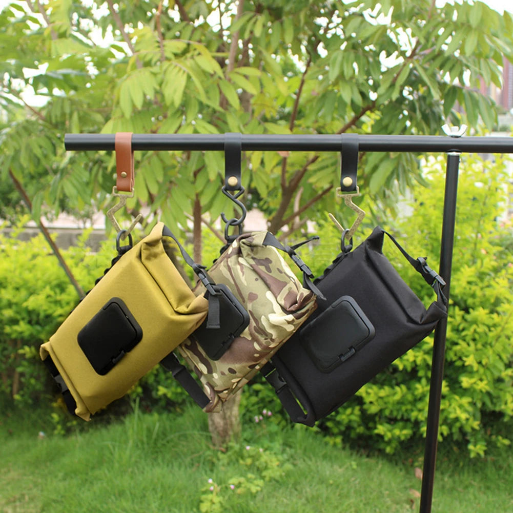 Caja de pañuelos húmedos para exteriores, dispensador de toallitas húmedas de lona, almacenamiento colgante para accesorios de Camping al aire libre