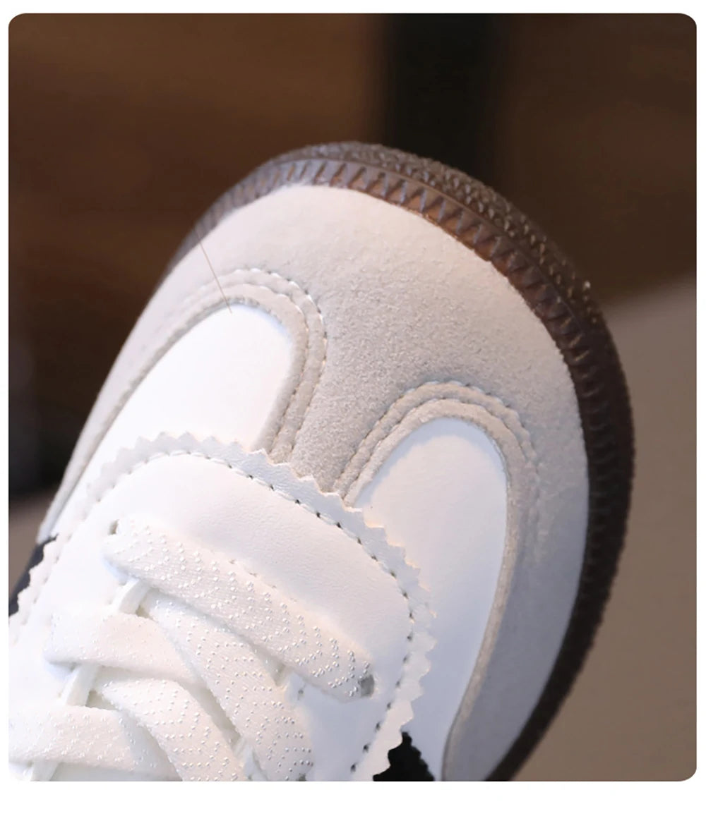 Zapatos deportivos de moda para niños, zapatillas ergonómicas de cuero PU para niños, zapatillas de deporte de suela blanda para niños, zapatillas de tenis para niños y niñas