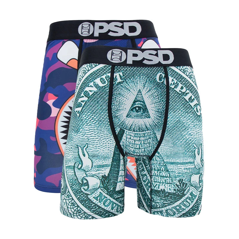 OZPSD, 2 uds., calzoncillos Boxer para hombre, calzoncillos transpirables para hombre, bragas para hombre de talla grande, L-2XL estampado, ropa interior de natación para hombre, Boxers sexis